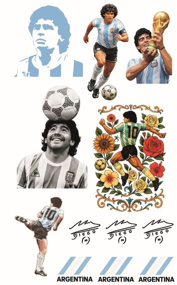 Producto - Impresión Dtf Argentina Maradona 1 Metro por 58cm De Ancho