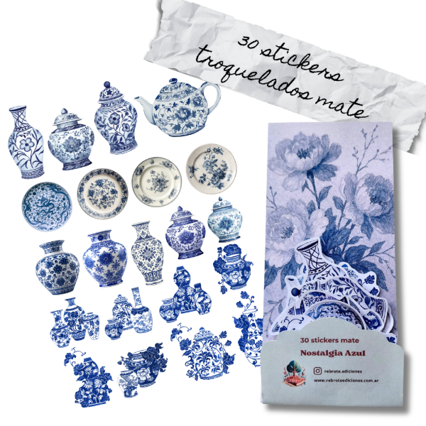 Producto - SET CREATIVO Nostalgia Azul. Ideal para scrapbook, collage o journaling - 4