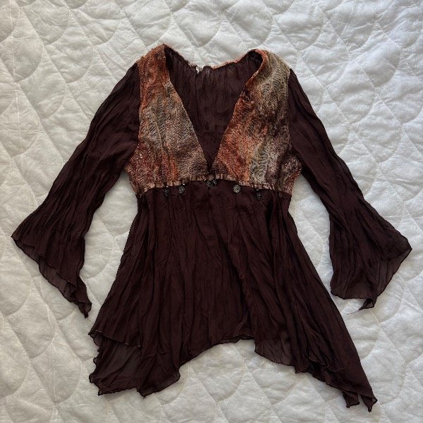 Producto - Brown mesh indian top