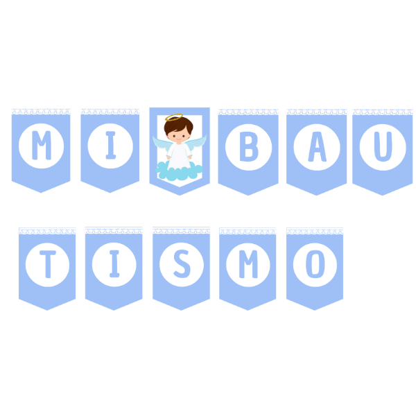 Producto - Banderín Celeste "Mi Bautismo"