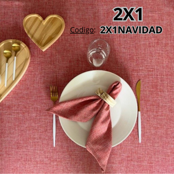 Producto - Mantel de Tela Antiarrugas Rojo Melange