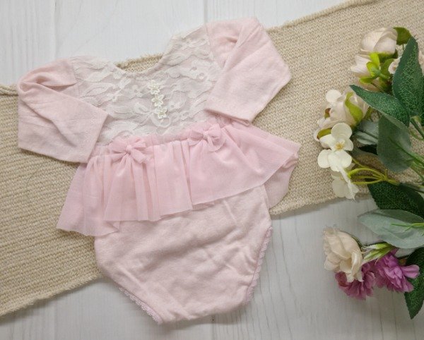 Producto - Body Rosa encaje natural 1-2m