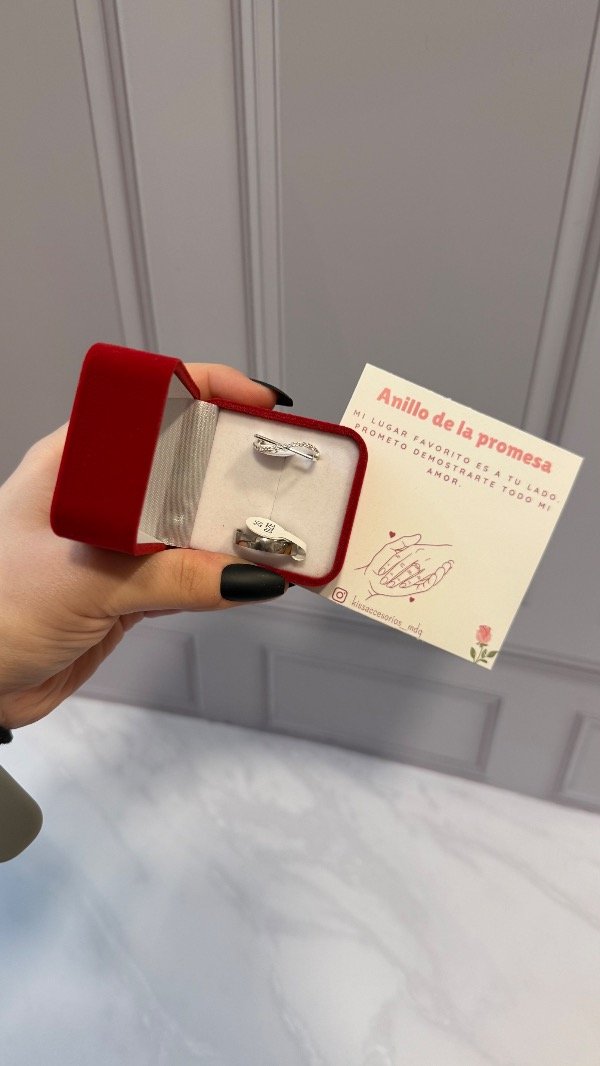 Producto - Caja anillos de la promesa - alianza más anillo cruzado