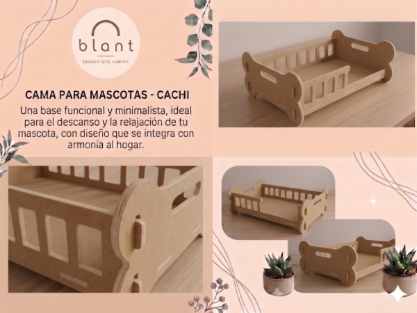 Producto - Camita Rustica Cachi para perros-blant - 2