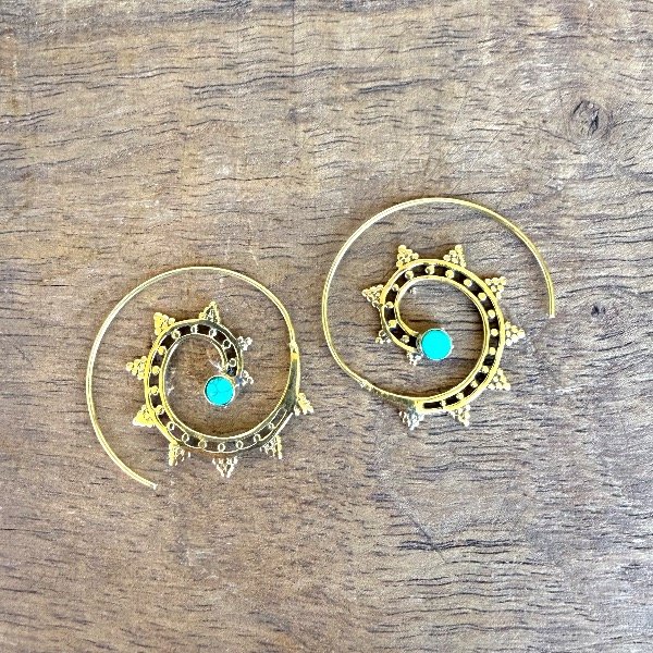 Producto - Aros Asha Turquesa Bronce