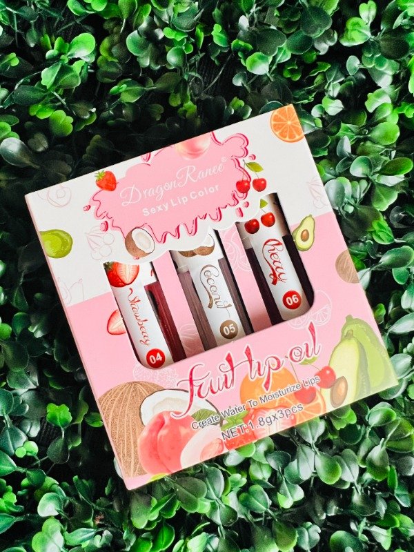 Producto - set fruit lip oi  hidratantes Dragon Ranee x 3