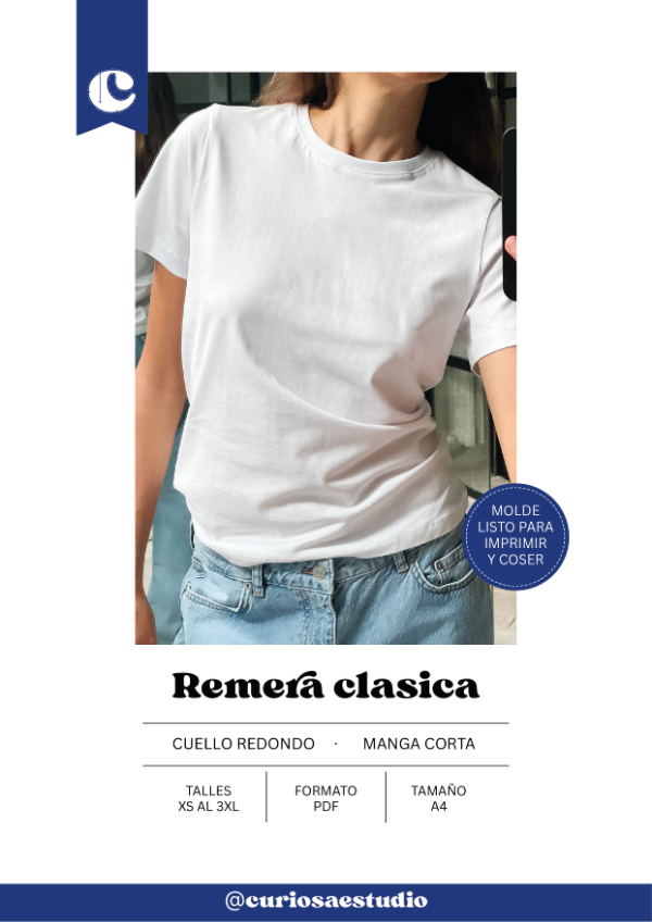 Producto - Remera clásica - Molde digital - PDF descargable