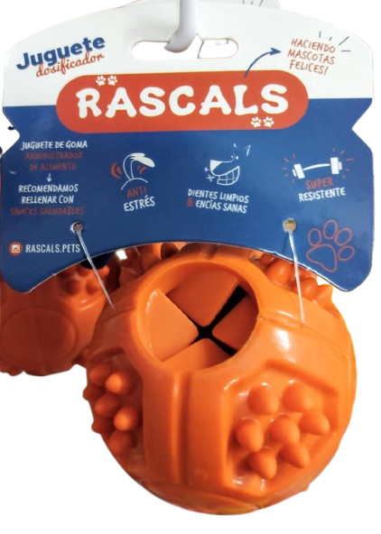 Producto - Pelota naranja dispenser alimento - Rascals