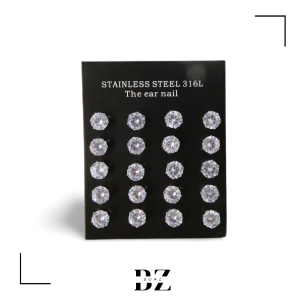 Producto - AROS DE ACERO CON PIEDRA STRASS GR X 12 PARES 1307-3