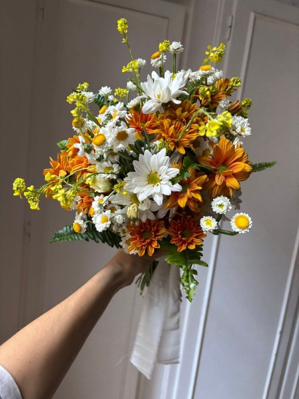 Producto - Ramo de novia flores frescas silvestre con margaritas