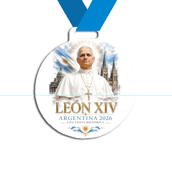 Producto - Medalla Plastica Personalizada visita Papa León XIV #31 - 3
