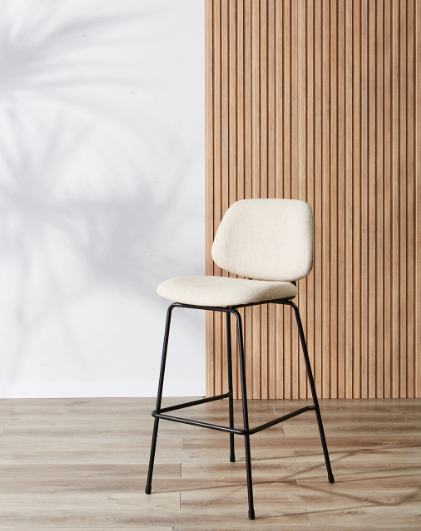 Producto - Taburete LENA Estructura Tubular Epoxi, Tela Beige!!