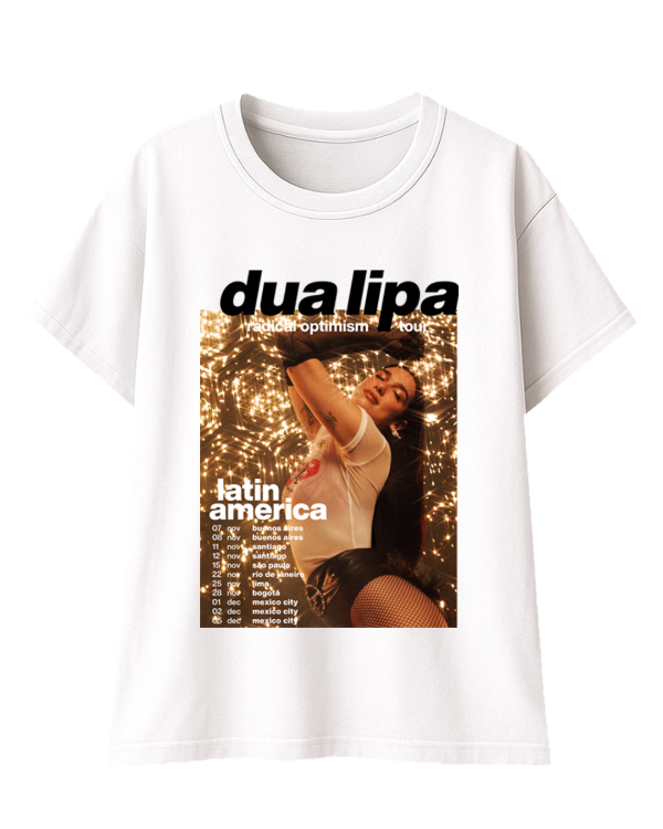 Producto - Remera Dua Lipa Tour con Fecha - Blanco