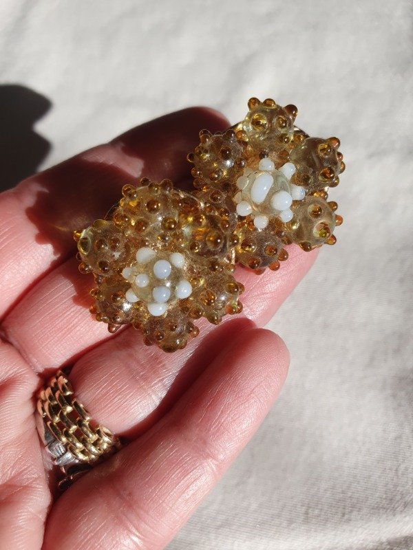 Producto - Aros Clips Clusters Cristal Murano a Pintitas - 5
