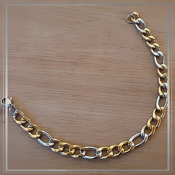 Producto - Pulsera chata con dorado(1.0mm x 18cm)