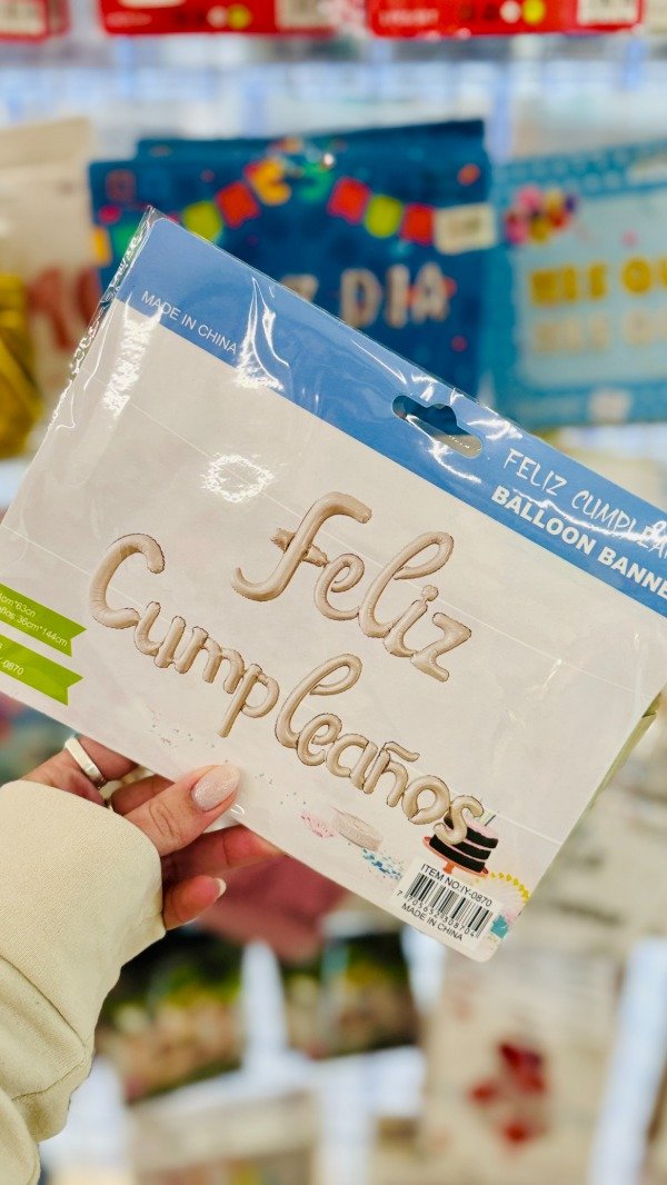 Producto - Globo metalizado set FELIZ CUMPLEAÑOS nude