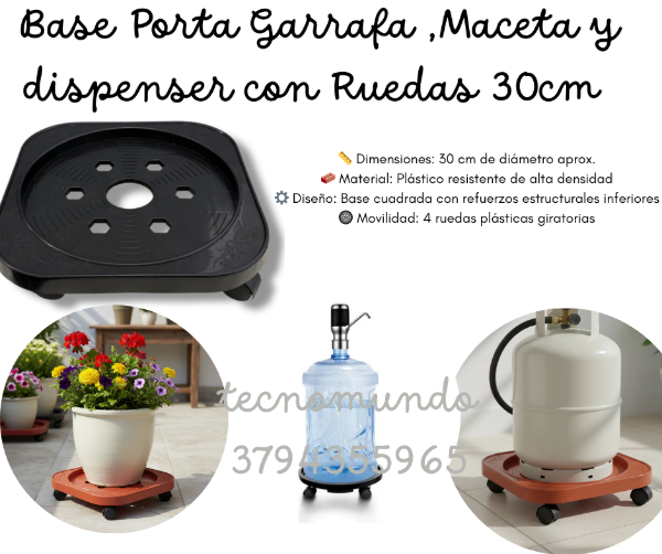 Producto - soporte para garrafa maceta o dispenser con ruedas