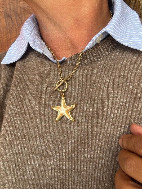Producto - Collar cadena dorada acero
