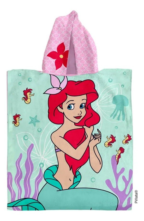 Producto - Poncho Infantil Toalla Salida De Baño Pileta Playa La Sirenita  Princesa