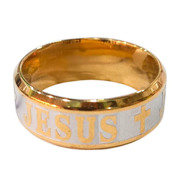 Producto - PROMO Anillo "Jesús" Acero Dorado (PACK X6 UNIDADES)