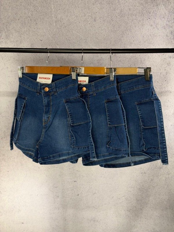 Producto - SHORT CARGO AZUL ELASTIZADO