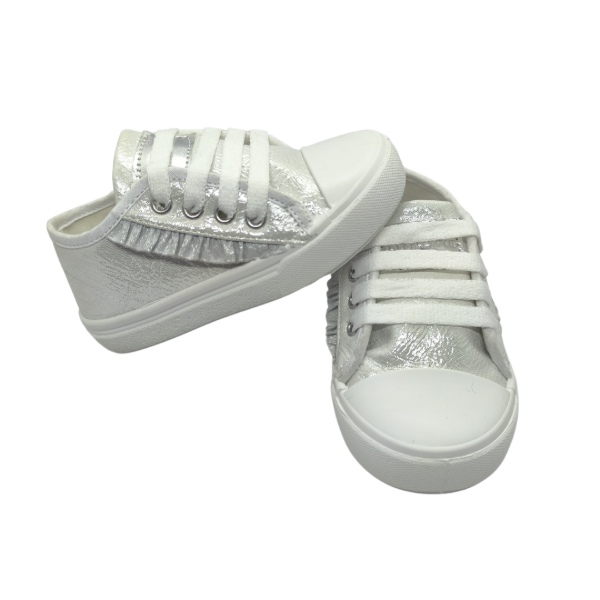 Producto - ZAPATILLA DE TELA METALIZADA plata (livianas- flexibles)