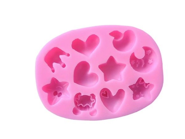 Producto - Molde Silicona Corazón Corona Estrella Luna