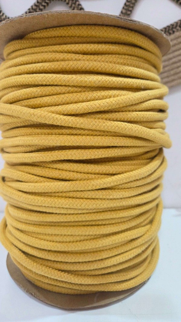 Producto - Cordon de algodón trenzado 6mm MOSTAZA