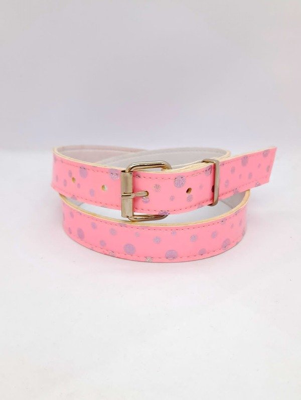 Producto - Cinto rosa con lunares 86cm