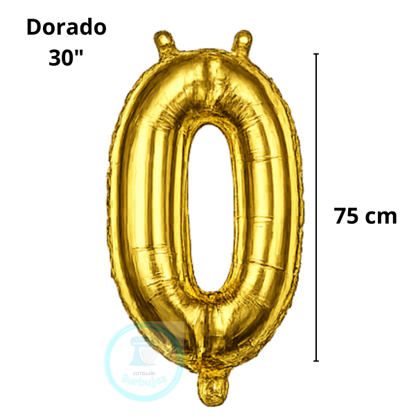 Producto - Globo N. 0 Metalizado 30" (75 cm) DORADO x1