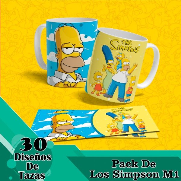 Producto - Diseños Digitales / Plantillas Para Tazas De Los Simpson M1