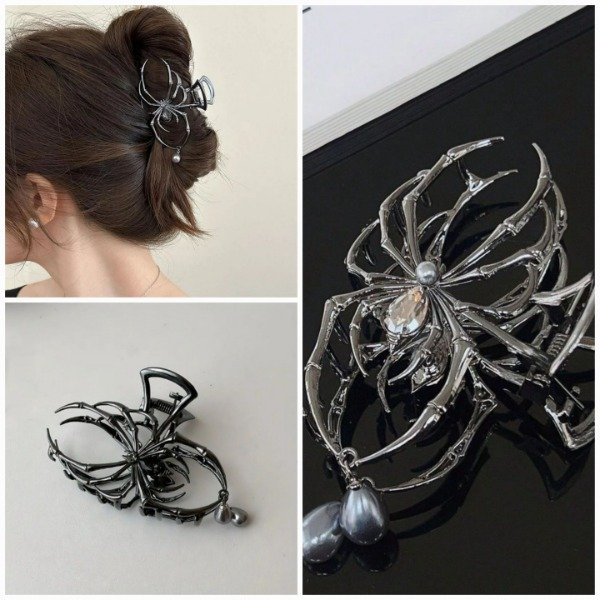 Producto - Broche de metal araña negra