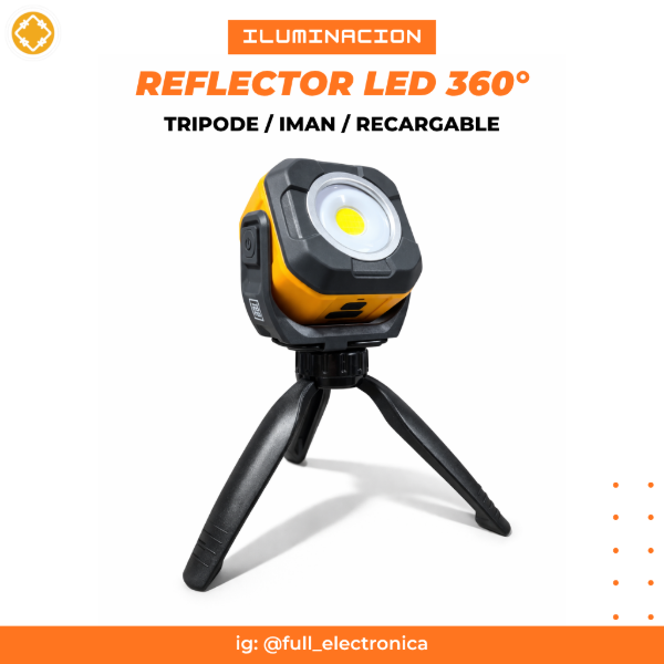 Producto - Reflector led 360 y Powerbank - trípode - gancho - imán