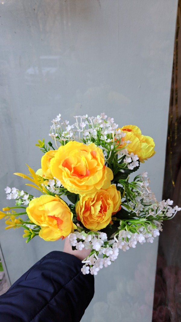 Producto - RAMO DE PEONIAS GRANDES CON PINTA DE COLOR Y FOLLAJE - 2