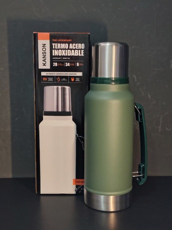 Producto - Termo 1L Vacuum Flask con manija y tapa metal - 1