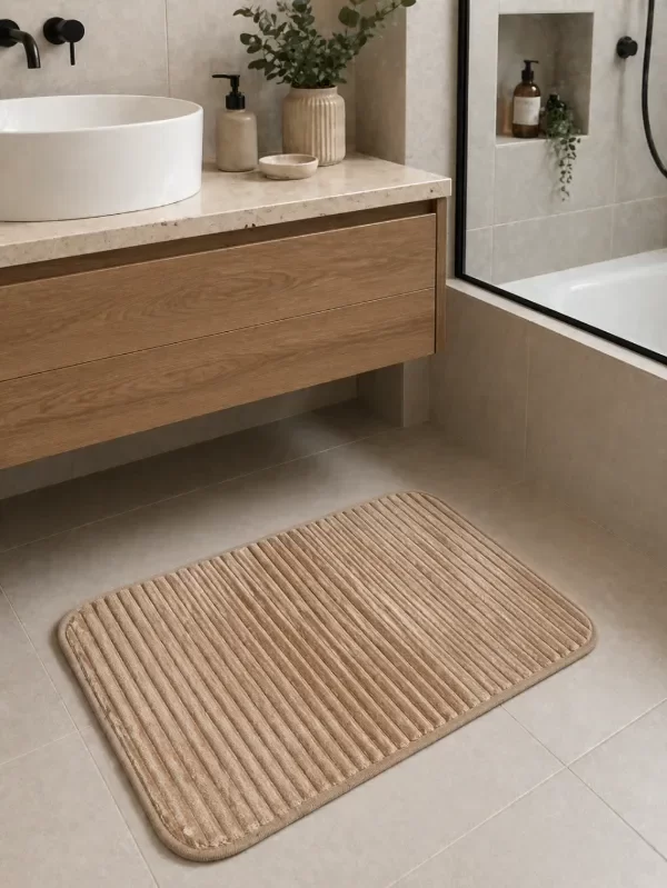 Producto - Alfombra De Baño Canelón Beige - 0
