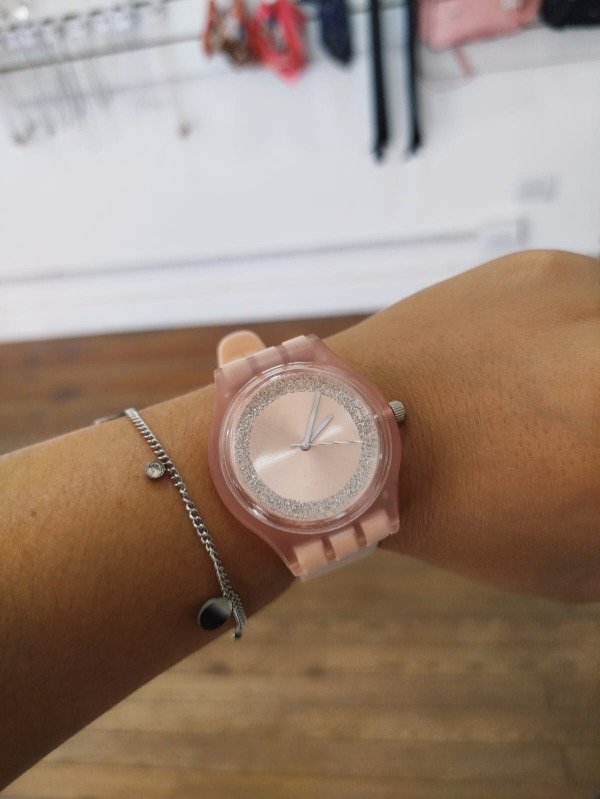 Producto - Reloj glitter rosa