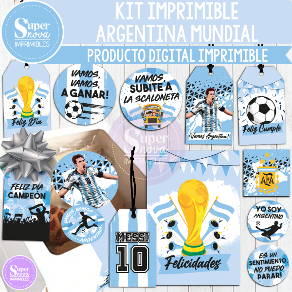 Producto - KIT IMPRIMIBLE ARGENTINA MUNDIAL