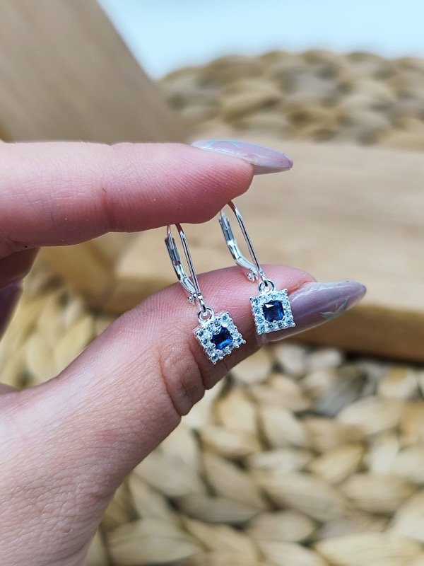 Producto - Aros Brisura Cuadrado Jude Azul