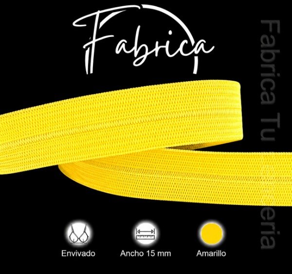 Producto - Envivado o Elástico Partido Amarillo 15mm (1 metro )
