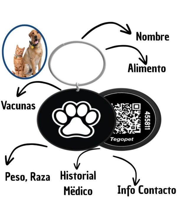 Producto - Chapita Identificatoria para Mascotas con Código QR- Huellita