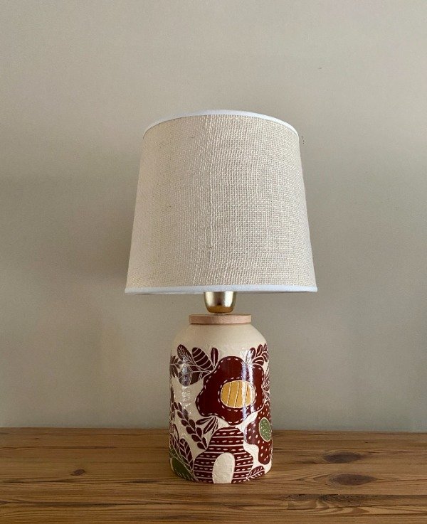 Producto - Lámpara Tambor Flor Bordo, tamaño grande - Entrega inmediata