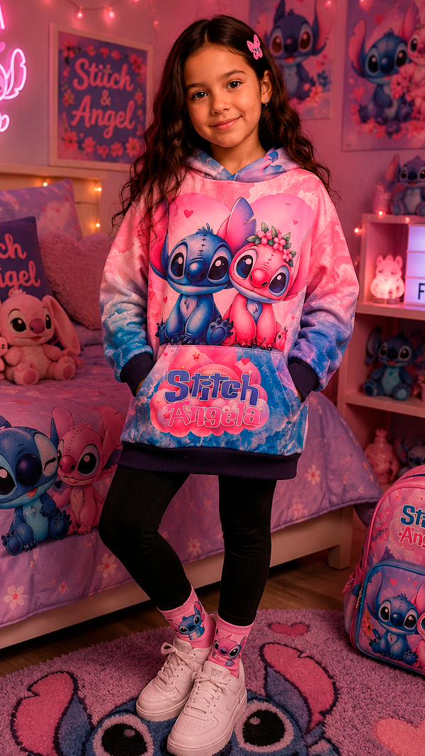 Producto - Buzo Frizado Stitch y angela niños