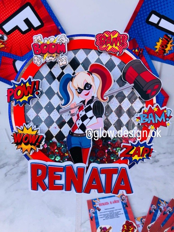 Producto - Topper 3D Shaker con luz Harley Quinn