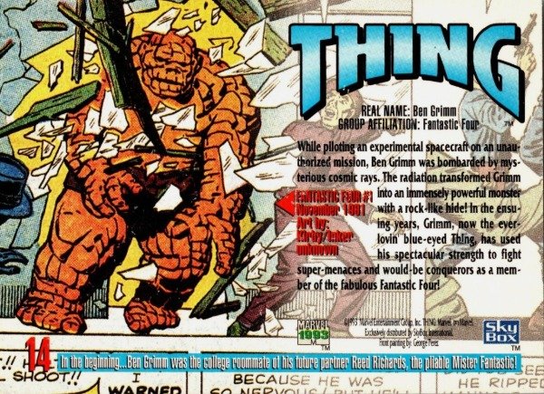 Producto - 1993 SkyBox Marvel Masterpieces #14 - Thing - 1
