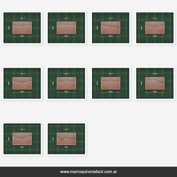 Producto - Pack de Tarjeteros de un Bolsillo. 40 opciones. PDF