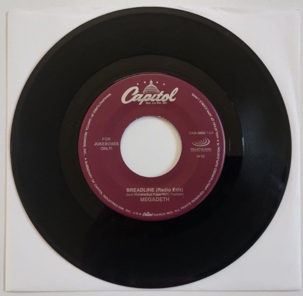 Producto - MEGADETH Breadline + Crush 'Em Disco Simple 7 USA 2000 RISK - 0