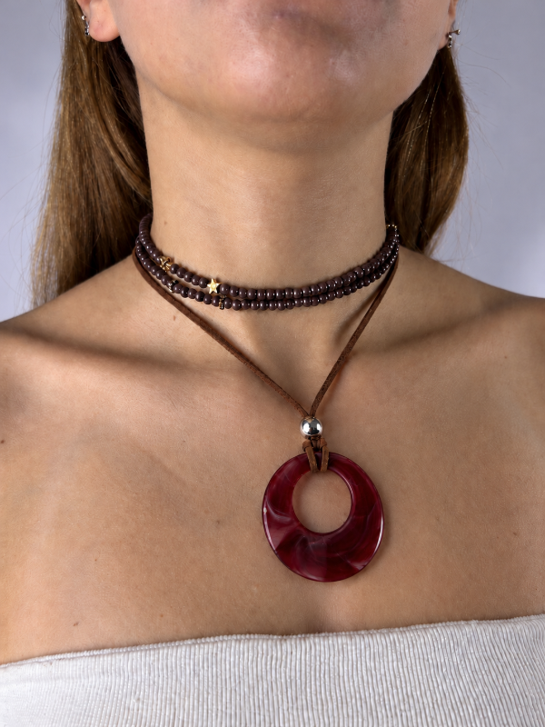 Producto - CHOCKER DE GAMUZA ARENA DIJE MARMOLADO 3043 - 0