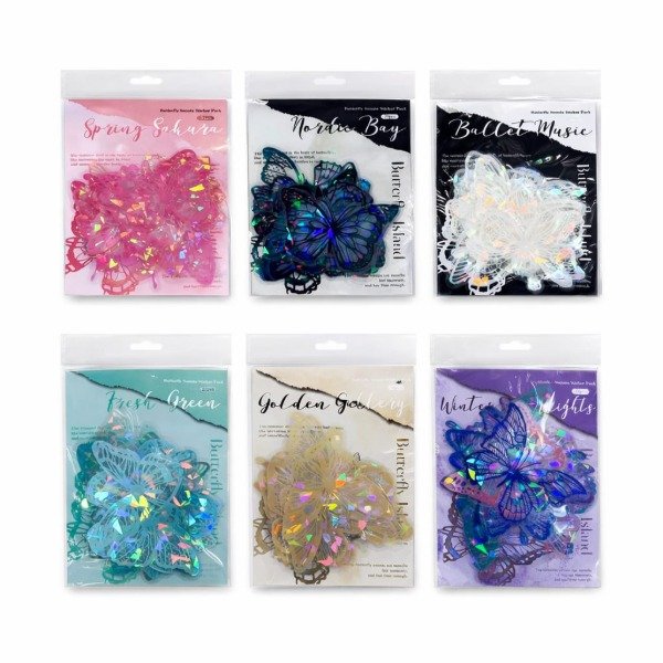 Producto - Mariposas Brillantes Adhesivas x20un. EB