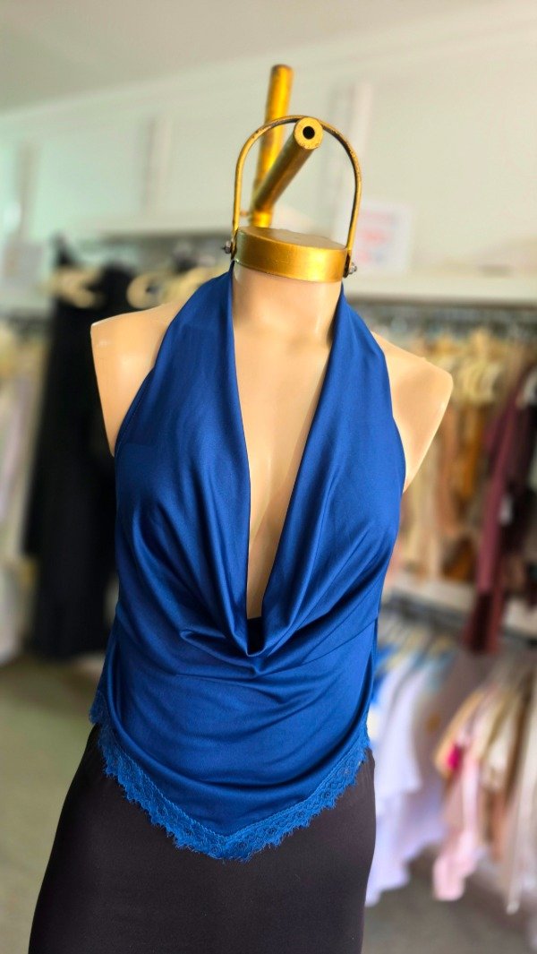 Producto - TOP BUCHE PICO PUNTILLA AZUL